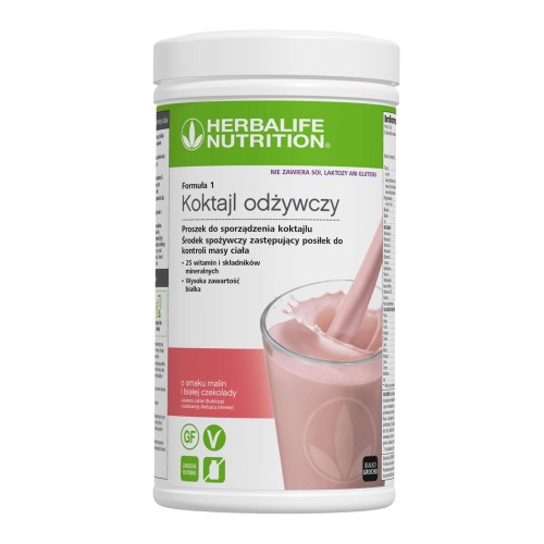 Koktajl Formuła 1 Herbalife antyalergiczny maliny i biała czekolada 550g