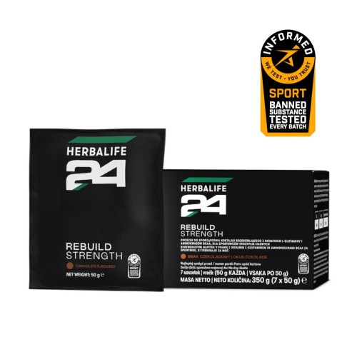 H24 Rebuild Strength Herbalife saszetki smak czekoladowy 7 x 50g