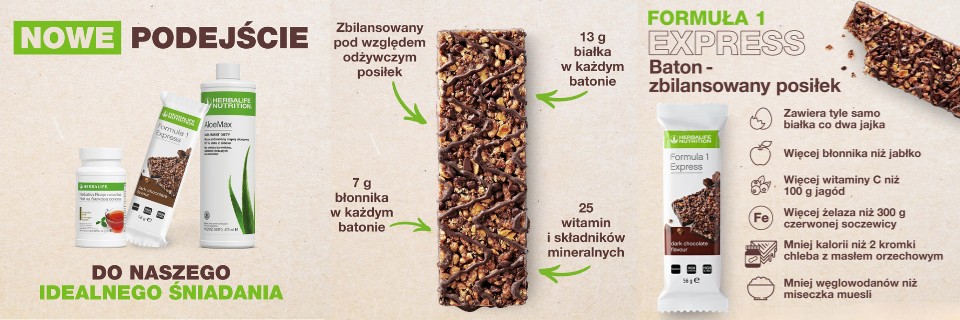 Baton Formuła 1 Express Herbalife żurawina i gorzka czekolada