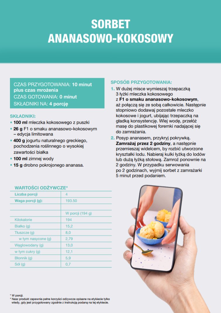 Sorbet ananasowo-kokosowy