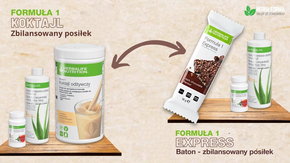 Koktajl i Baton F1 Herbalife jako pełnowartościowy zamiennik posiłku